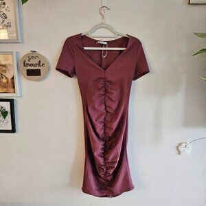 Zara Ruched Dusty Pink Dress